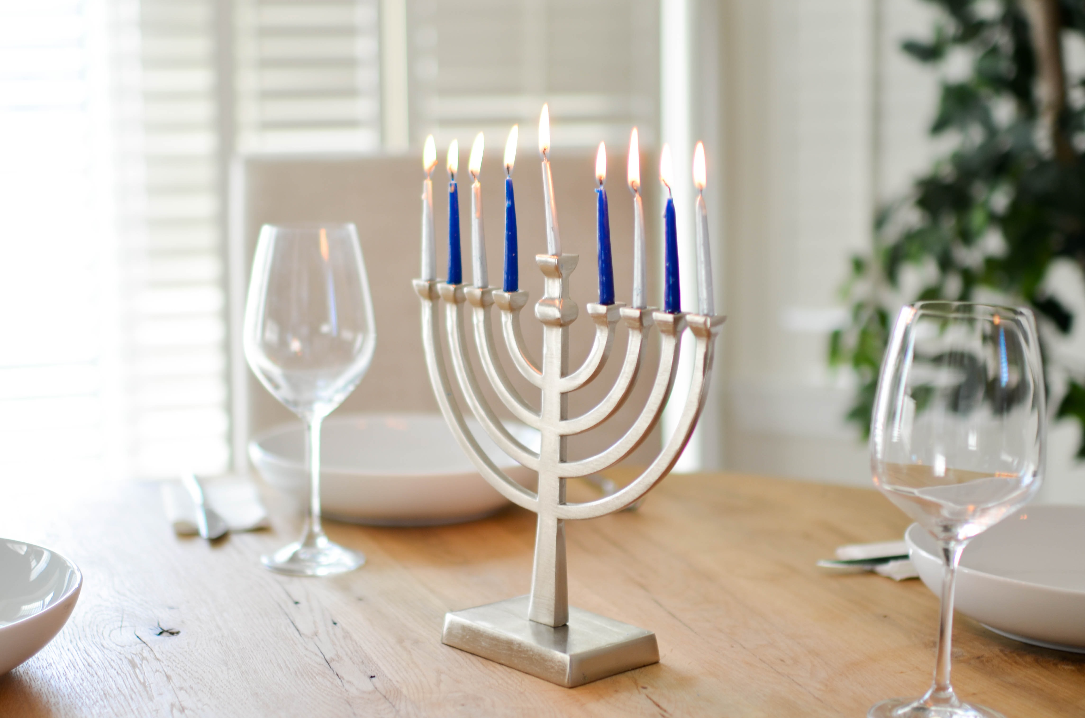 candles lit for hanukkah