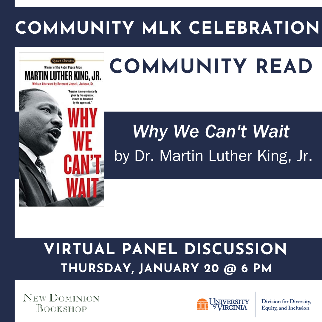 community mlk celebration community read - why we can't wait by Dr. Martin Luther King, Jr. 