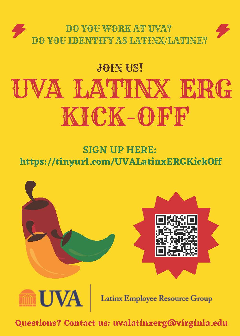do you work at uva? do you identify as latinx/latine? Join us? UVA Latinx ERG kick-off
